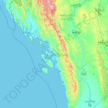 Rakáin topographic map, elevation, terrain