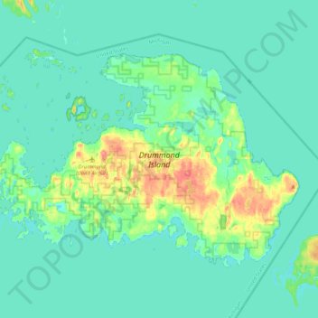 Drummond Island topographic map, elevation, terrain