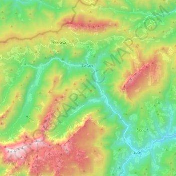 Solčava topographic map, elevation, terrain