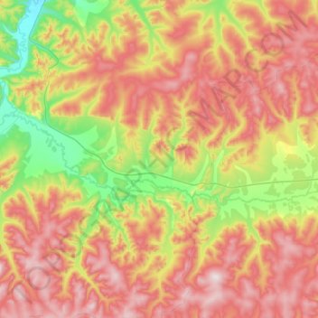 Арей topographic map, elevation, terrain