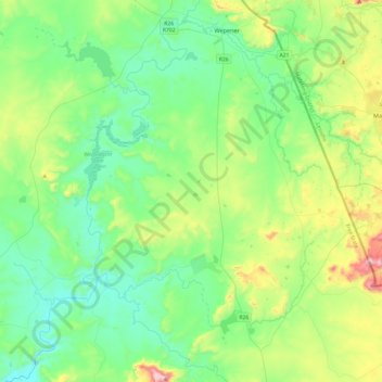 Naledi Ward 3 topographic map, elevation, terrain