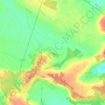 Cahaignes topographic map, elevation, terrain