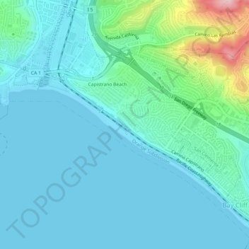 Capistrano Beach topographic map, elevation, terrain