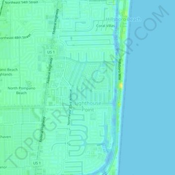 Lighthouse Point topographic map, elevation, terrain