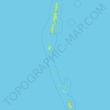 Islas Andamán y Nicobar topographic map, elevation, terrain