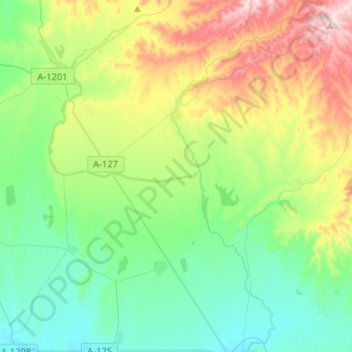 Biota topographic map, elevation, terrain