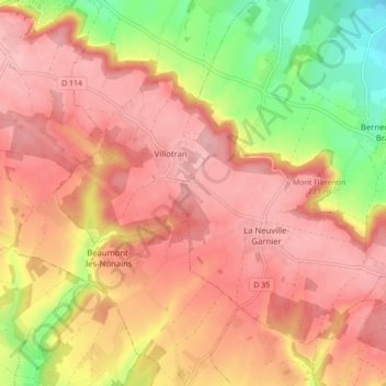 Les HautsTalican topographic map, elevation, terrain