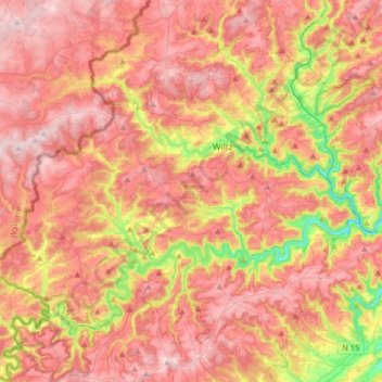 Canton Wiltz topographic map, elevation, terrain