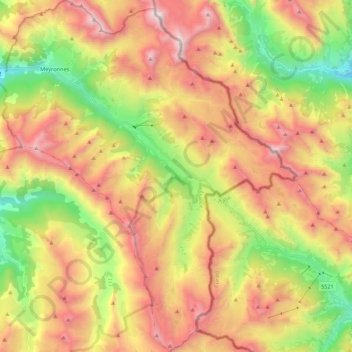 Val-d'Oronaye topographic map, elevation, terrain