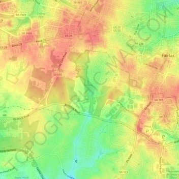 George Mason topographic map, elevation, terrain