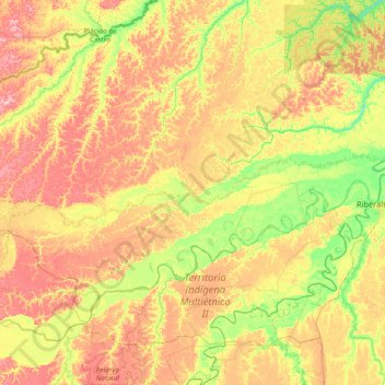 Río Orthon topographic map, elevation, terrain