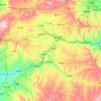寿阳县 topographic map, elevation, terrain