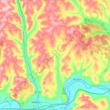 Town of Barton topographic map, elevation, terrain