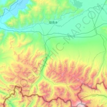 琼孜乡 topographic map, elevation, terrain