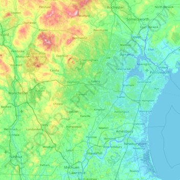 Rockingham County topographic map, elevation, terrain