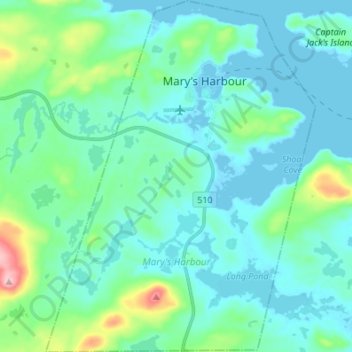 Mary's Harbour topographic map, elevation, terrain