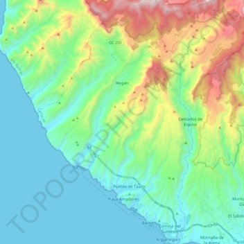Mogán topographic map, elevation, terrain