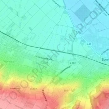 Dersdorf topographic map, elevation, terrain
