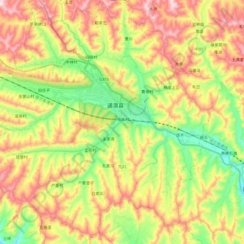 平襄镇 topographic map, elevation, terrain