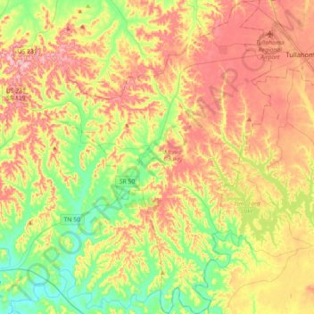 Lynchburg, Moore County topographic map, elevation, terrain
