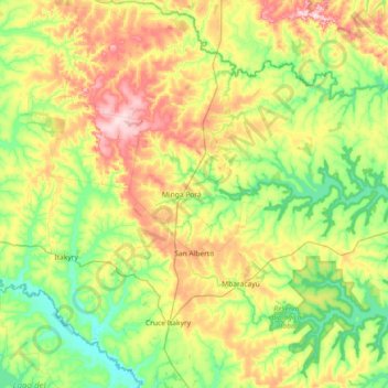 San Alberto topographic map, elevation, terrain