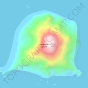 Chagulak Island topographic map, elevation, terrain