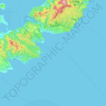 Higashi topographic map, elevation, terrain