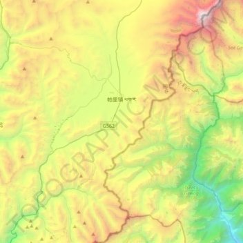 帕里镇 ཕག་ར topographic map, elevation, terrain