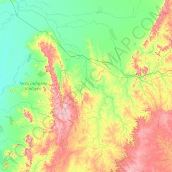 Rio Miranda topographic map, elevation, terrain