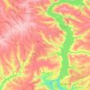 Shyroke rural hromada topographic map, elevation, terrain
