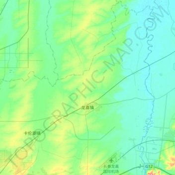 Longjia topographic map, elevation, terrain