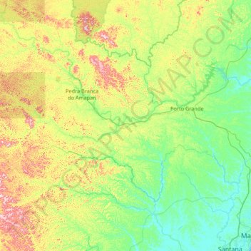 Porto Grande topographic map, elevation, terrain