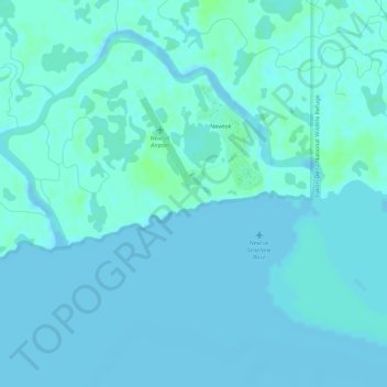 Newtok topographic map, elevation, terrain