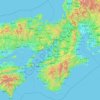 Kansaï topographic map, elevation, terrain