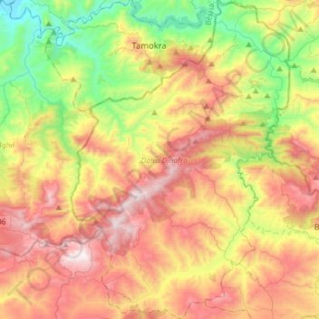 Daïra Djaafra topographic map, elevation, terrain