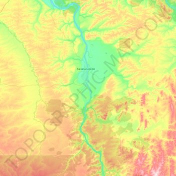 Kazachinsky Rayon topographic map, elevation, terrain