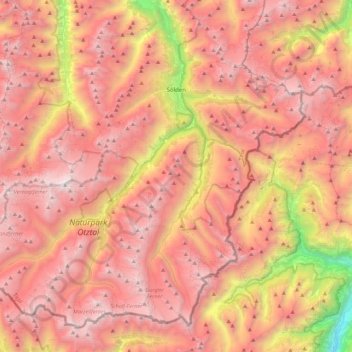 Gemeinde Sölden topographic map, elevation, terrain