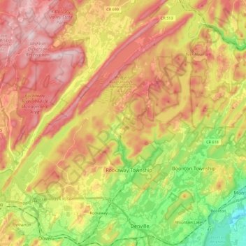 Rockaway Township topographic map, elevation, terrain