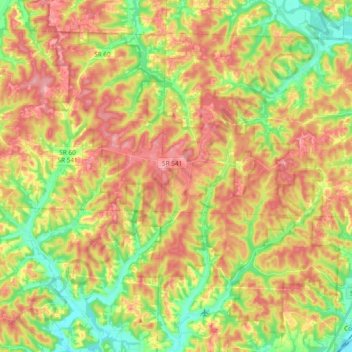 Woodbury Wildlife Area topographic map, elevation, terrain