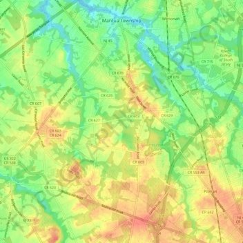 Mantua Township topographic map, elevation, terrain