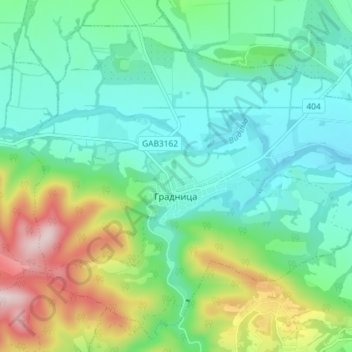 Gradnitsa topographic map, elevation, terrain