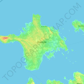 Hiiumaa vald topographic map, elevation, terrain