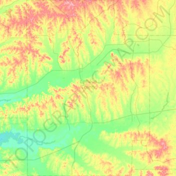 Calhoun County topographic map, elevation, terrain