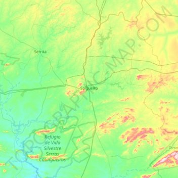 Salgueiro topographic map, elevation, terrain