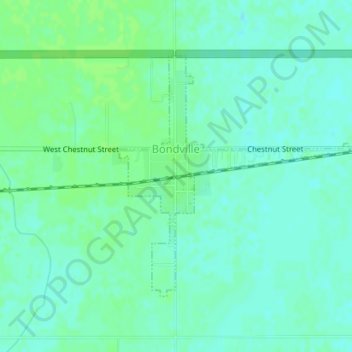 Bondville topographic map, elevation, terrain
