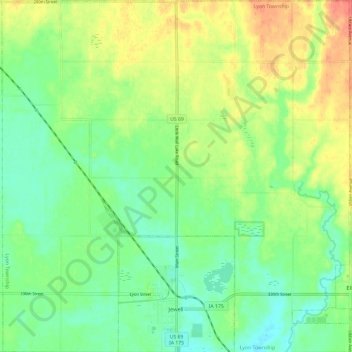 Lyon Township topographic map, elevation, terrain
