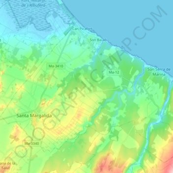 Santa Margarita topographic map, elevation, terrain