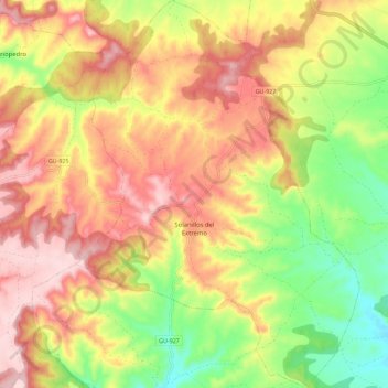 Solanillos del Extremo topographic map, elevation, terrain