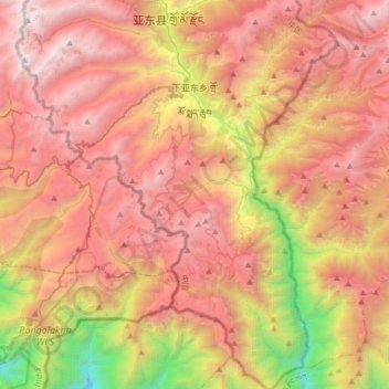 下亚东乡 topographic map, elevation, terrain