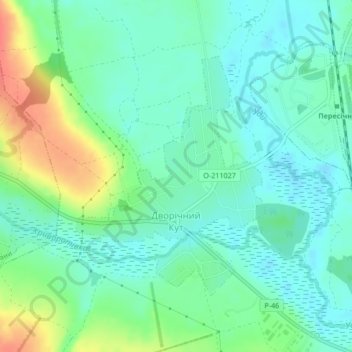 Двуречный Кут topographic map, elevation, terrain